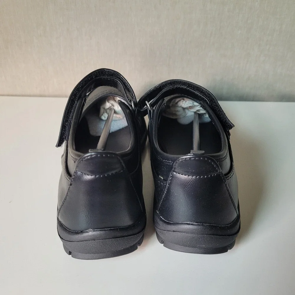 ENZO Elyse Kids Mary Jane Shoes Black School Uniform Dress Flats Girl Size 2